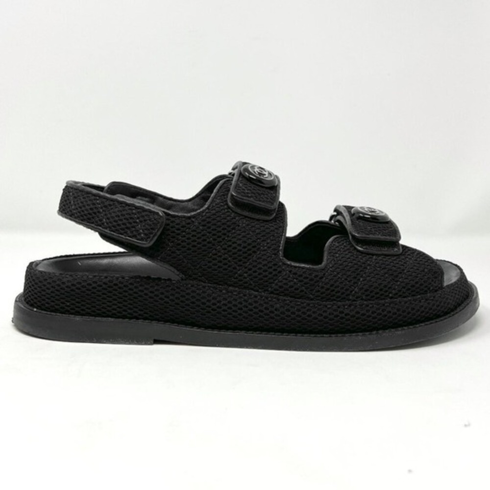 Chanel‎ Quilted Fabric Logo Velcro Flat Sandals Size 40 - Picture 4 of 11
